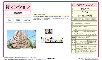 2LDK Condo Near Station in Tsukishima 0