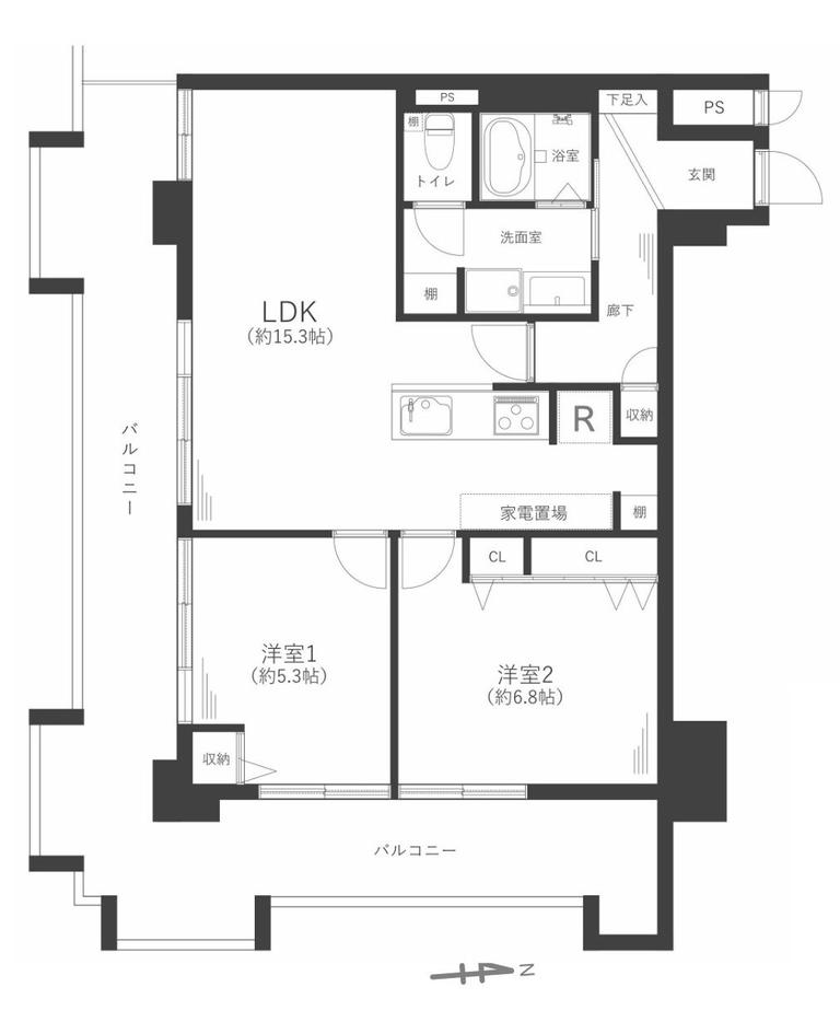 Well-Kept 2-Bedroom Condo Near Station in Nakazaki 0