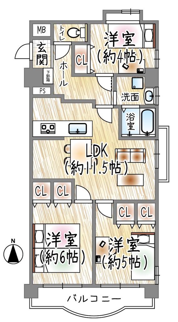 Classic 3-Bedroom Condo in Yagumo nakamachi 0