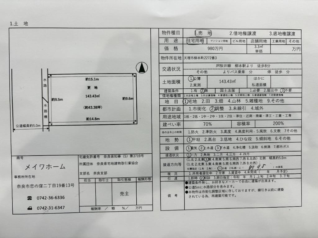 Land in Yanagimotocho 0
