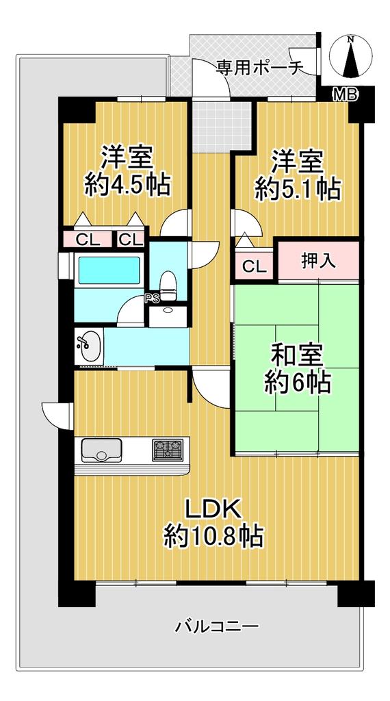 3-Bedroom Condo Near Station in Sentai 0